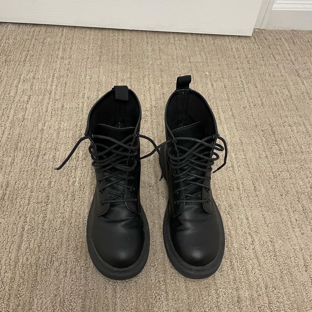 Black combat boots